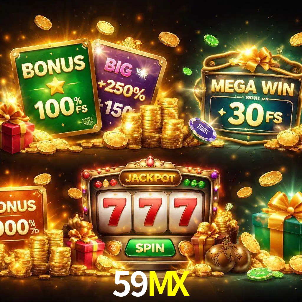 Tipos de bonos 59MX incluyendo recompensas de bienvenida y promociones continuas